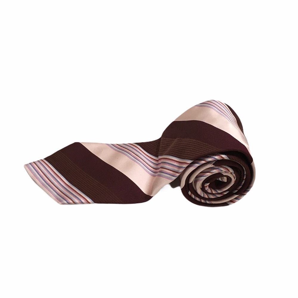 Ermenegildo Zegna Mens Brown Striped Tie
